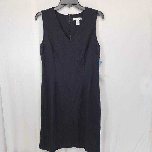 London Times Size 8 Black Sheath Dress Sleeveless NWT B17 - Picture 1 of 7